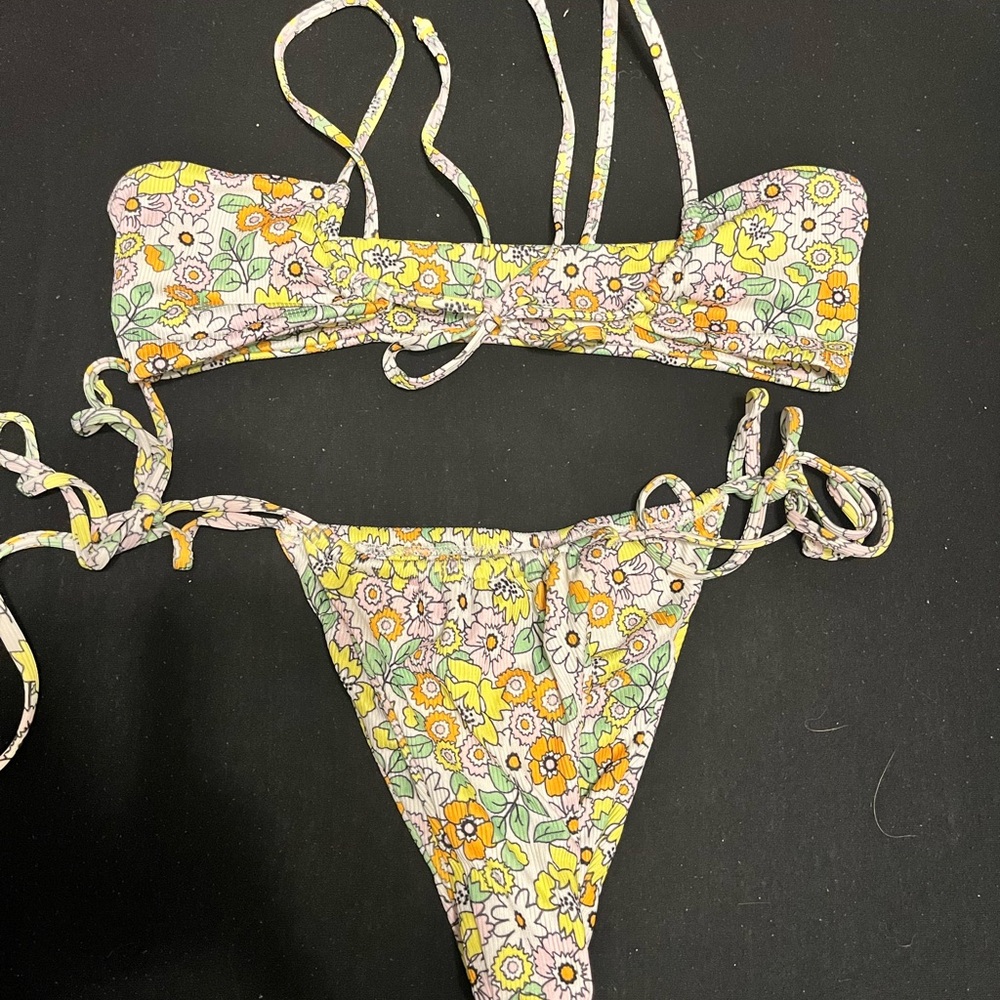 Zaful Floral Bikini - Yellow and White
